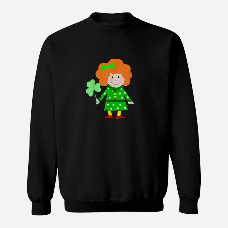 Irish Girl Holding A Shamrock For St Patricks Day Sweatshirt