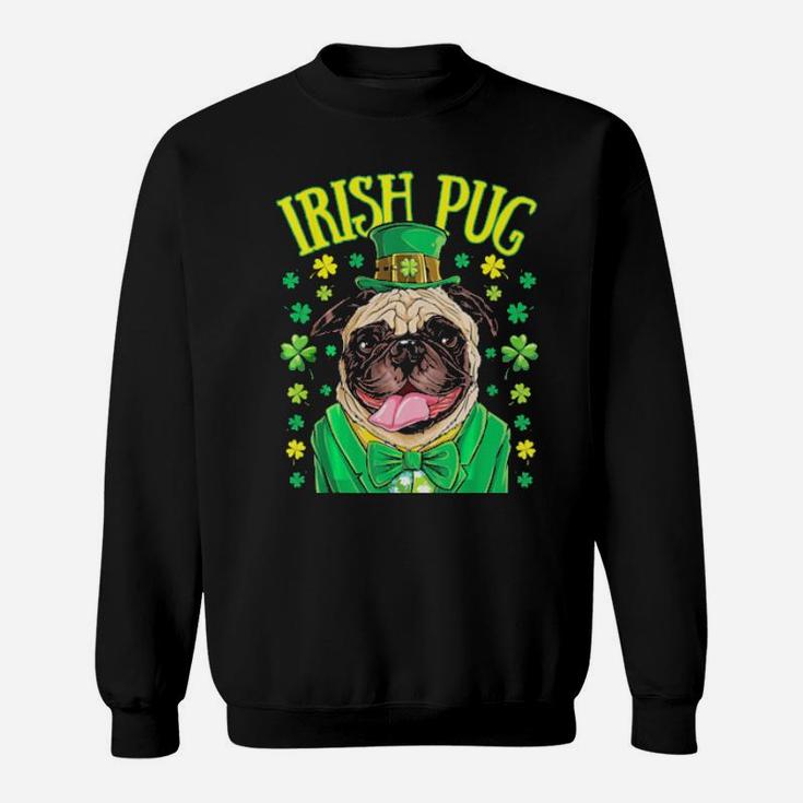 Irish Pug Leprechaun  St Patricks Day Boys Dog Lover Sweatshirt