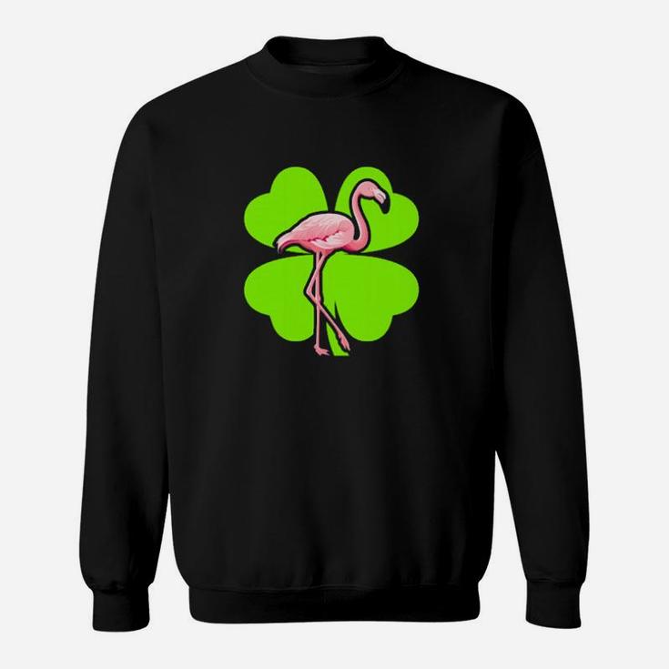 Irish Shamrock Leprechaun Flamingo St  Patrick's Day Sweatshirt