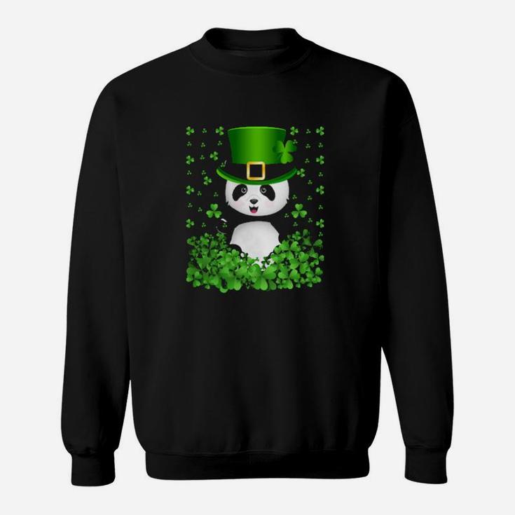 Irish Shamrock Leprechaun Panda St Patricks Day Sweatshirt