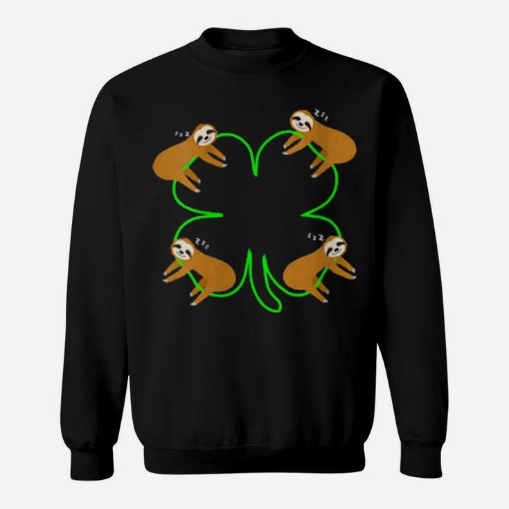 Irish Shamrock Leprechaun Sloth St Patricks Day Sweatshirt