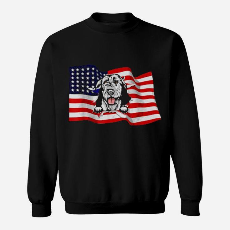 Irish Wolfhound American Flag Usa Patriot Dog Sweatshirt