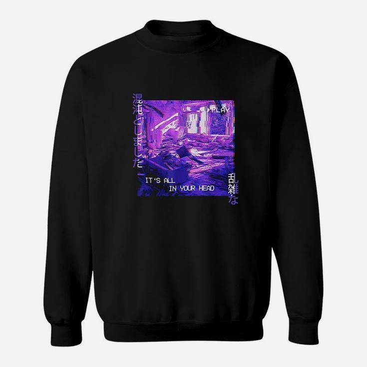 Its All In Your Head Sad 90S Glitch Aesthetic Sweatshirt