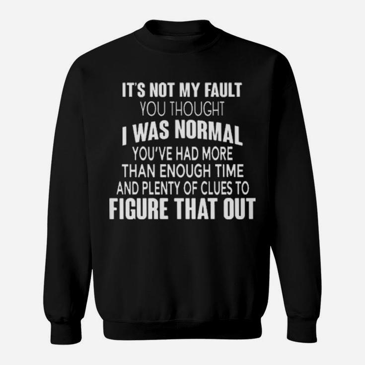 It's Not My Fault You Thought I Was Normal You've Had More Than Enough Time And Plenty Of Clues To Figure That Out Funny Sweatshirt