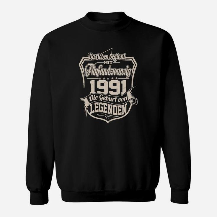 Jahrgang 1991 Legendäres Sweatshirt, Personalisiert Schwarz