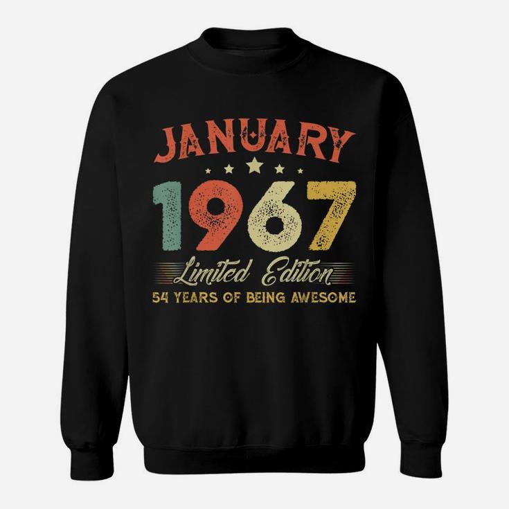 January 1967 54 Years Old Retro 54Th Birthday Gift Sweatshirt