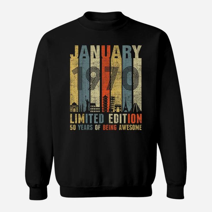 January 1970 Vintage Funny 50Th Birthday Gift Sweatshirt