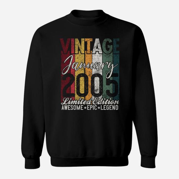 January 2005 16Th Birthday Gift 16 Years Old Vintage Retro Sweatshirt