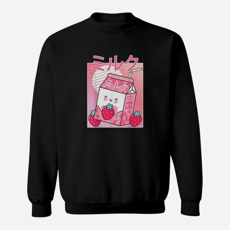Japanese Kawaii Strawberry Milk Shake Carton Funny Retro 90S Sweatshirt