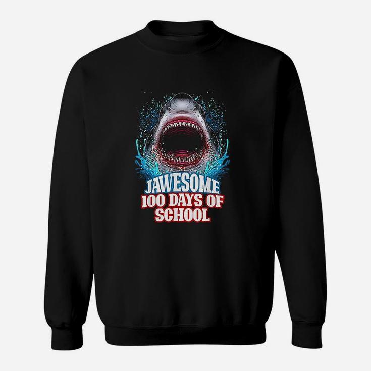Jawesome 100 Days Of School Great White Shark Sweatshirt