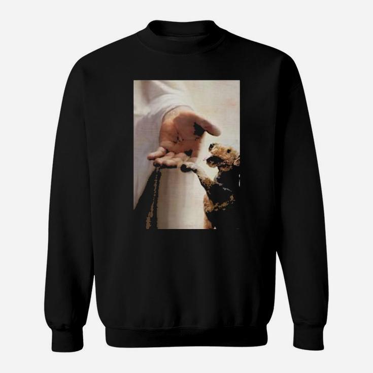 Jesus God Airedale Terrier Take My Hand Sweatshirt