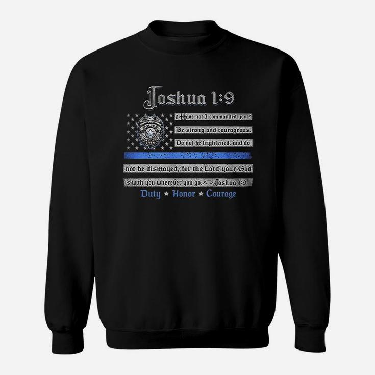 Joshua 19 Back The Blue Law Enforce Sweatshirt