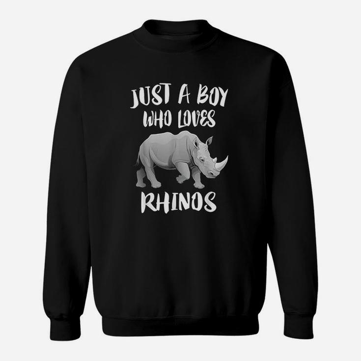 Just A Boy Who Loves Rhinos Animal Gift Sweatshirt