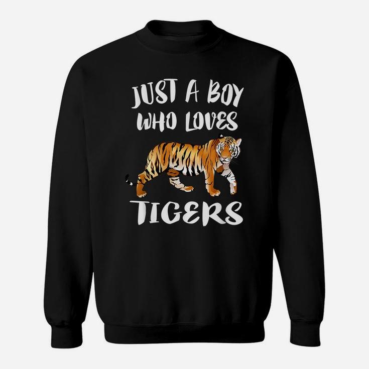 Just A Boy Who Loves Tigers  Tiger Animal Lover Gift Sweatshirt