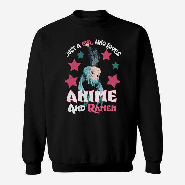 Just A Girl Who Loves Anime And Ramen Bowl Japanese Noodles Sweatshirt