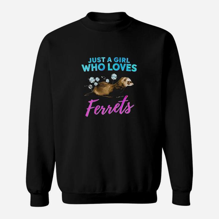 Just A Girl Who Loves Ferrets Watercolor Sweatshirt