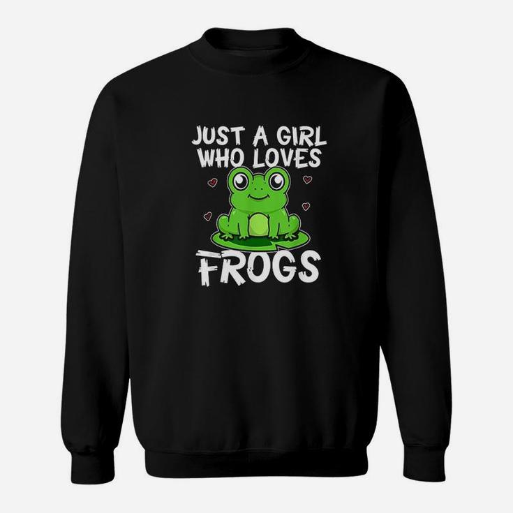 Just A Girl Who Loves Frogs Cute Green Frog Costume Sweatshirt