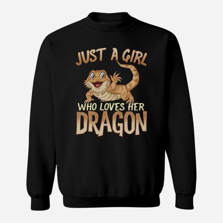 Just A Girl Who Loves Her Dragon | Bearded Dragons Girls Sweatshirt