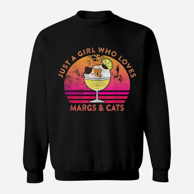 Just A Girl Who Loves Margs And Cats Margarita Cat Meme Sweatshirt