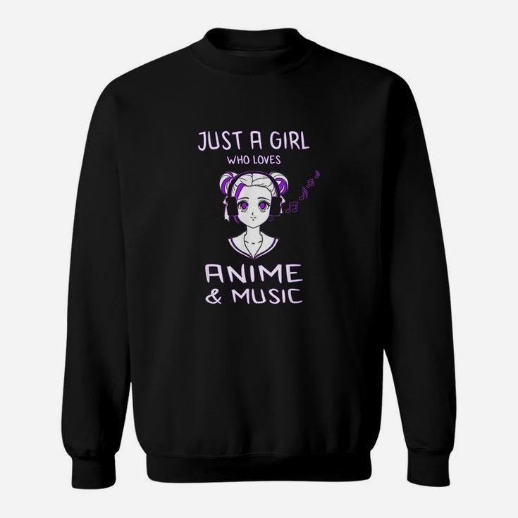 Just A Girl Who Loves  Music Fun Gift For Teen Girls Sweatshirt