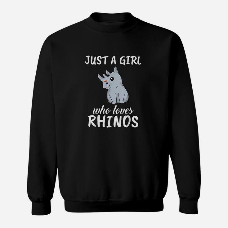 Just A Girl Who Loves Rhinos Clothes Outfit Gift Rhino Sweatshirt