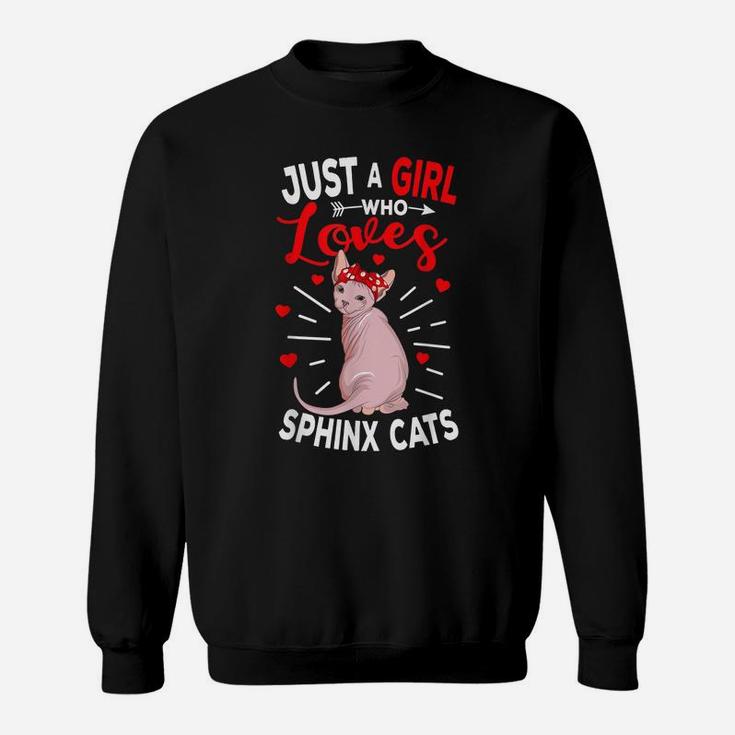 Just A Girl Who Loves Sphynx Cats Hairless Cat Lovers Gift Sweatshirt