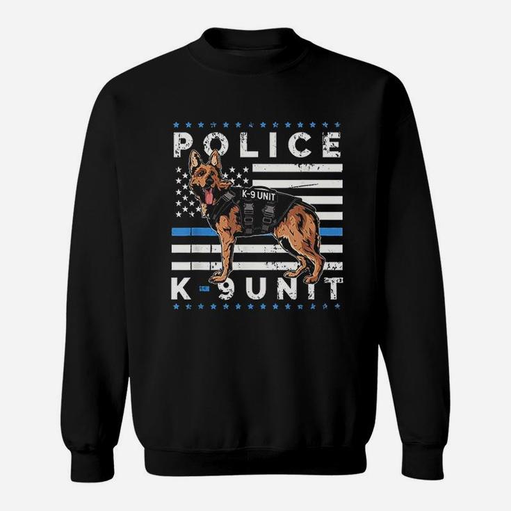 K9 Police Officer American Flag Thin Blue Line Sweatshirt