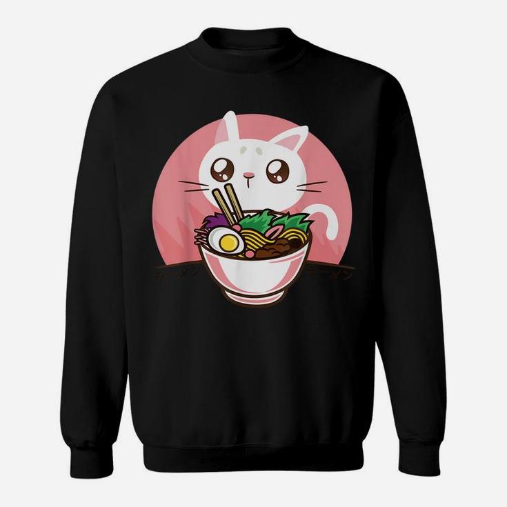 Kawaii Anime Cat Japanese Ramen Noodles Shirt Gift For Women Sweatshirt