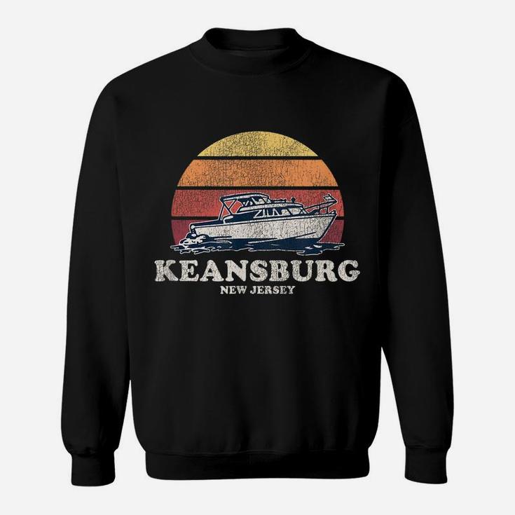Keansburg Nj Vintage Boating 70S Retro Boat Design Sweatshirt
