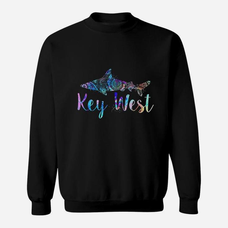 Key West Fl Shark Mandala Fishing Diving Vacation Souvenir Sweatshirt