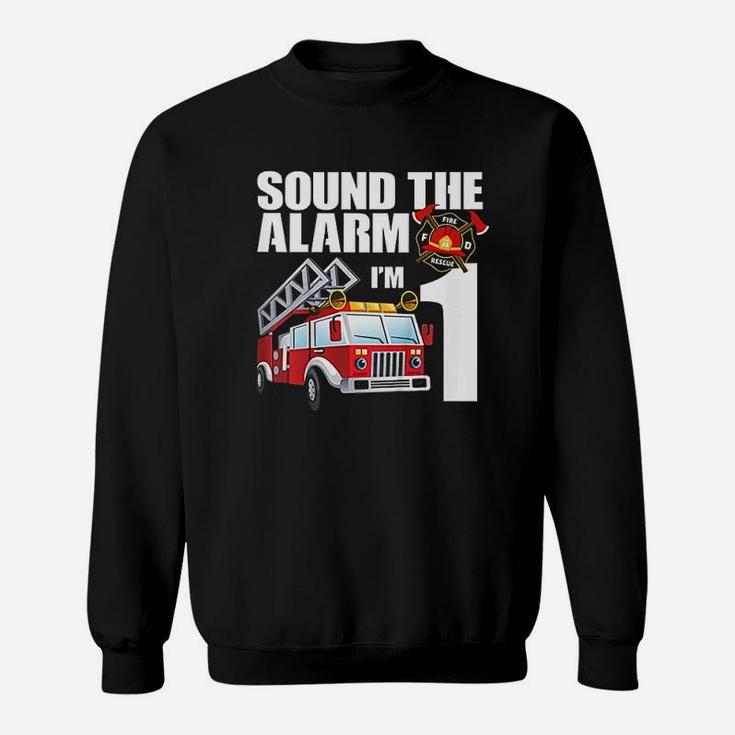 Kids 1 Year Old Firefighter Birthday Fire Truck Engine 1St Gift Sweatshirt