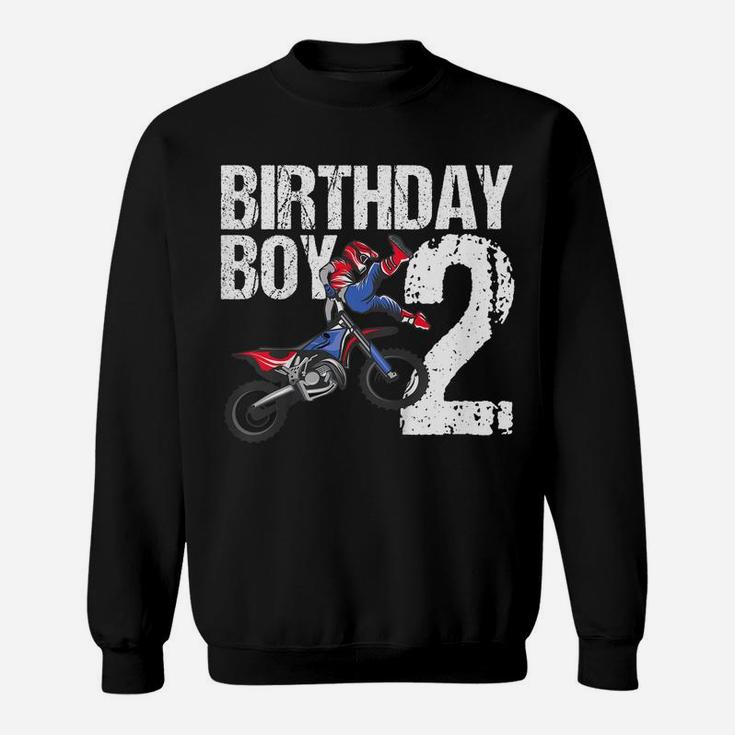 Kids 2 Year Old Dirt Bike Birthday Party Motocross Mx 2Nd Gift Sweatshirt