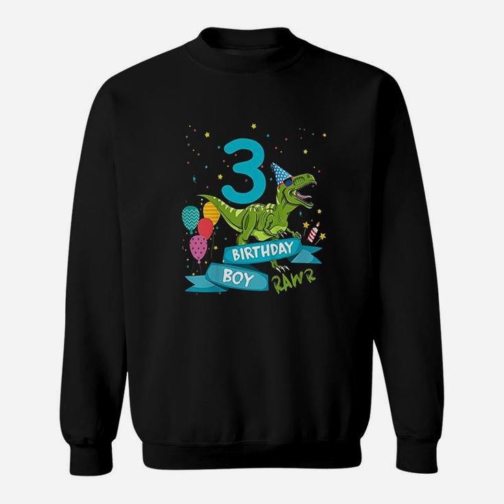 Kids 3Rd Birthday Boy Party  Dinosaur Sweatshirt