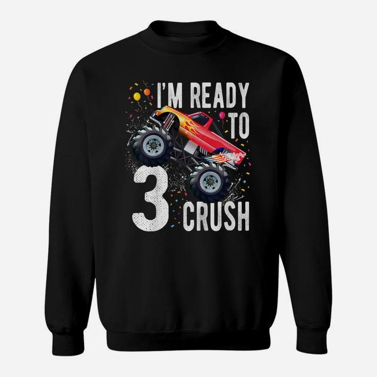 Kids 3Rd Birthday Boy Shirt 3 Year Old Monster Truck Car T Shirt Sweatshirt