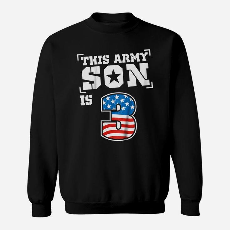 Kids 3Rd Birthday Boys Army Son Kids  Military 3 Year Old Sweatshirt