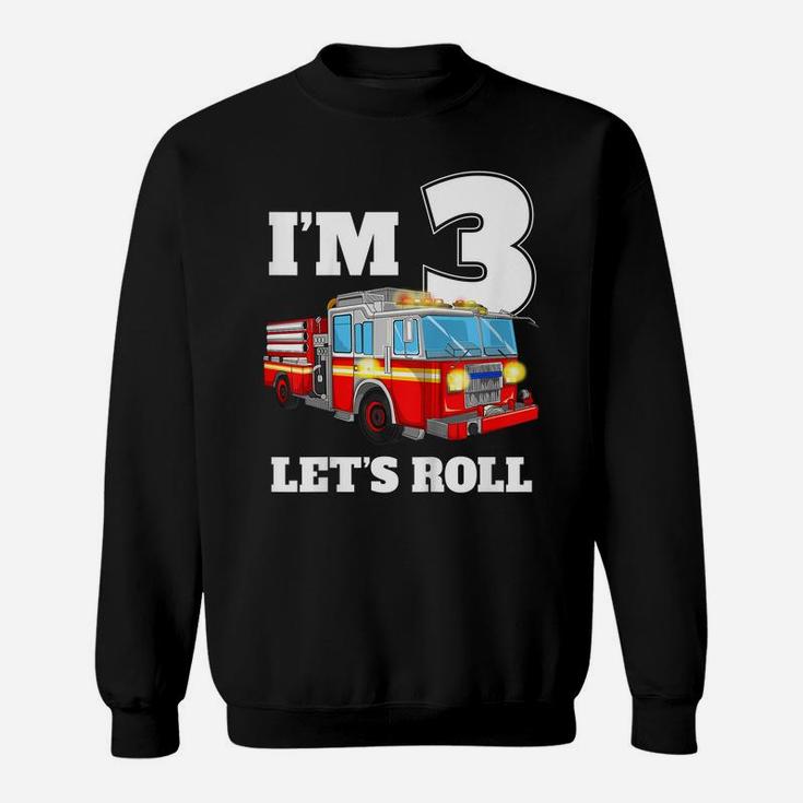 Kids Fire Truck 3Rd Birthday T Shirt Boy Toddler Firefighter Tee Sweatshirt