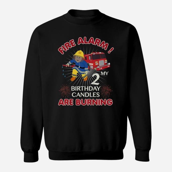 Kids Fire Truck And Firefighter 2Nd Birthday Boy 2 Year Old Sweatshirt