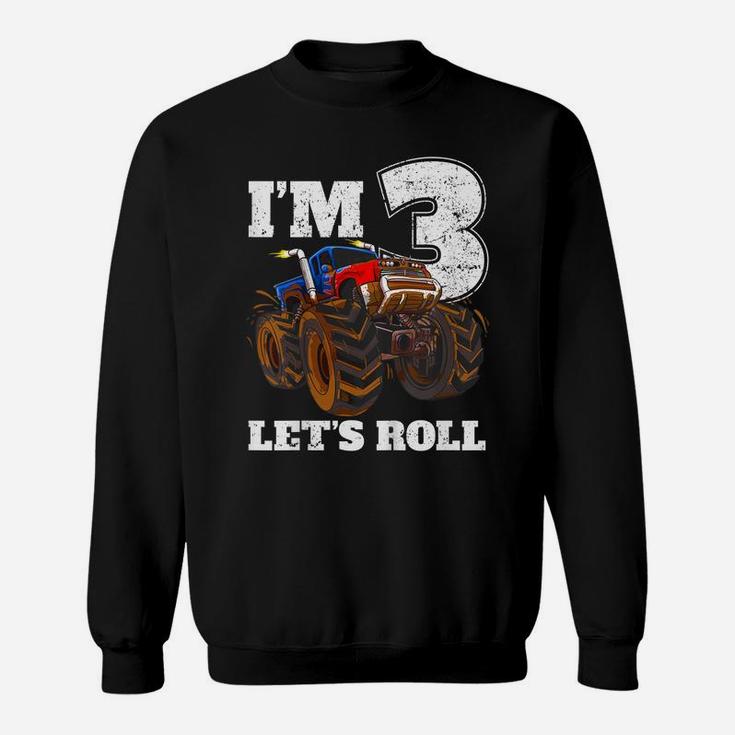 Kids Monster Truck 3Rd Birthday T Shirt Boy 3 Year Old Gift Tee Sweatshirt