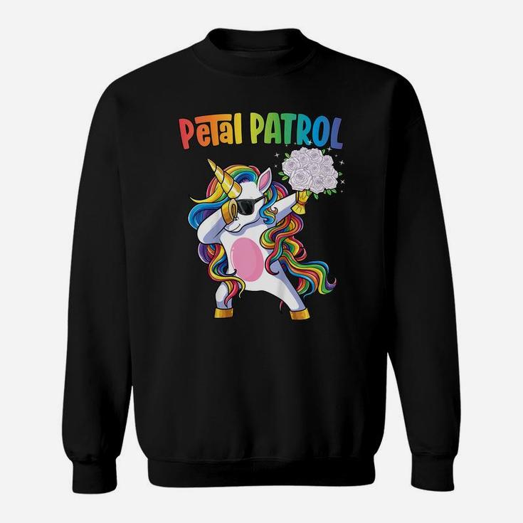 Kids Petal Patrol Shirt Flower Girl Wedding Dabbing Unicorn Sweatshirt