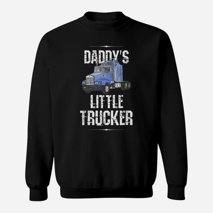 Kids Semi Truck Boys Gift Daddy's Little Trucker Sweatshirt