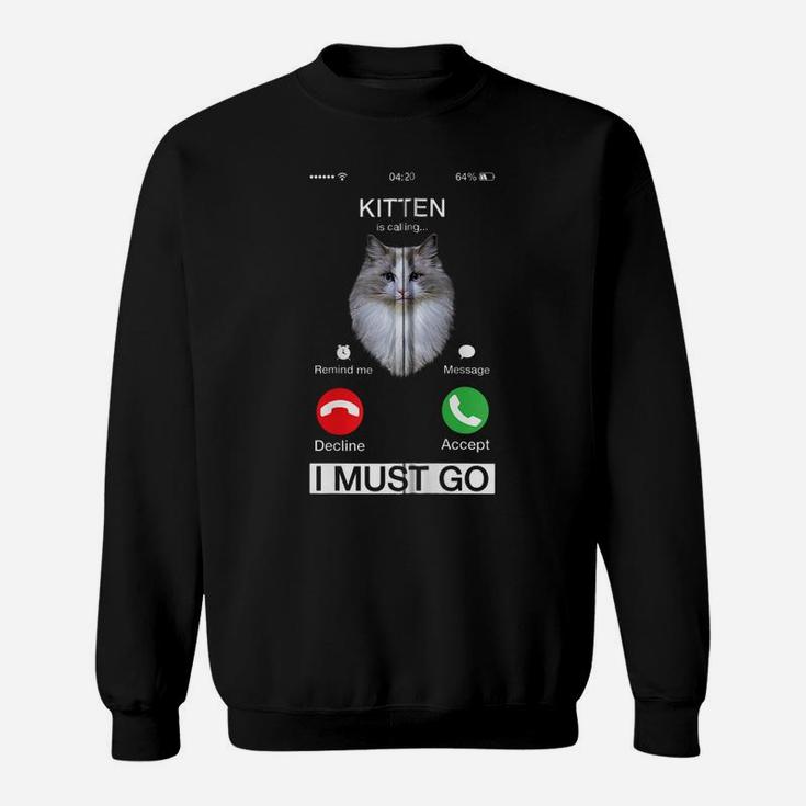 Kitten Is Calling Cat Feline Lovers Adorable Kitty Novelty Zip Hoodie Sweatshirt