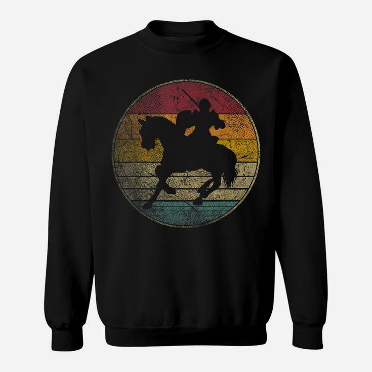 Knight Medieval Vintage Distressed Retro Silhouette England Sweatshirt