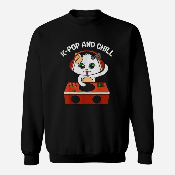 Kpop And Chill Dj Cat Party Sweatshirt