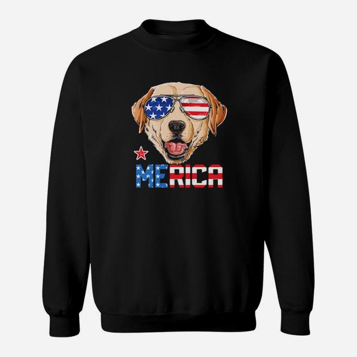 Labrador 4Th Of July Merica American Flag Sweatshirt
