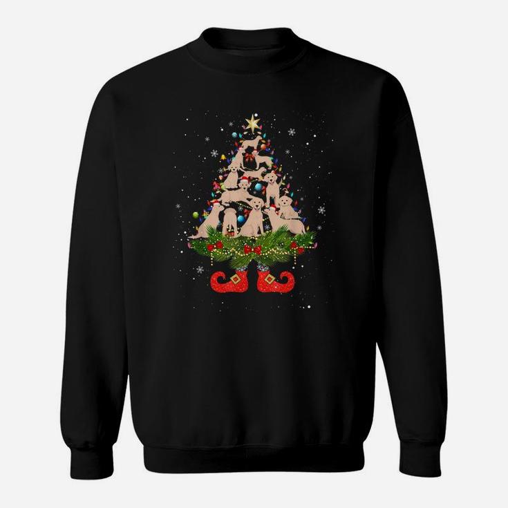 Labrador Christmas Tree Lights Funny Santa Hat Dog Lover Sweatshirt