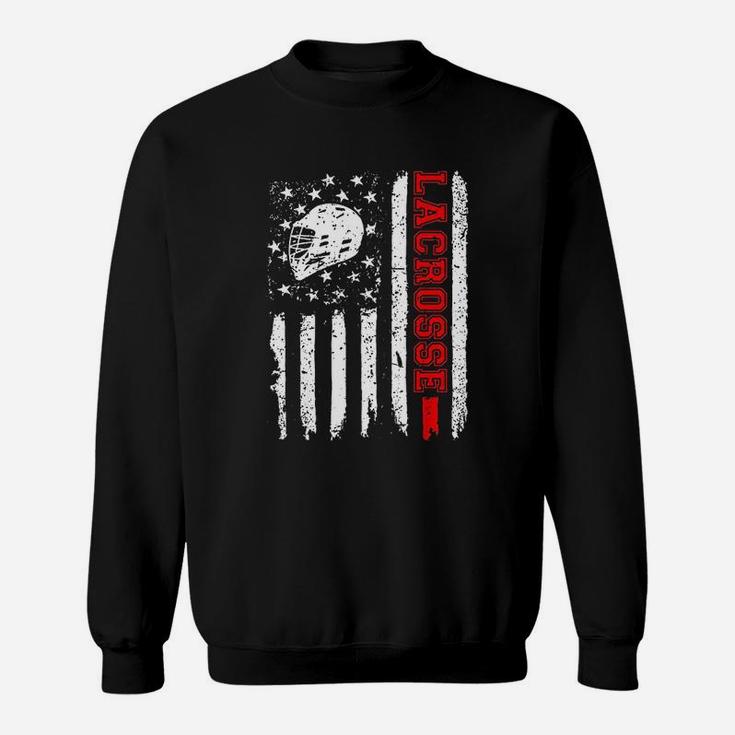Lacrosse American Flag Distressed Sweatshirt