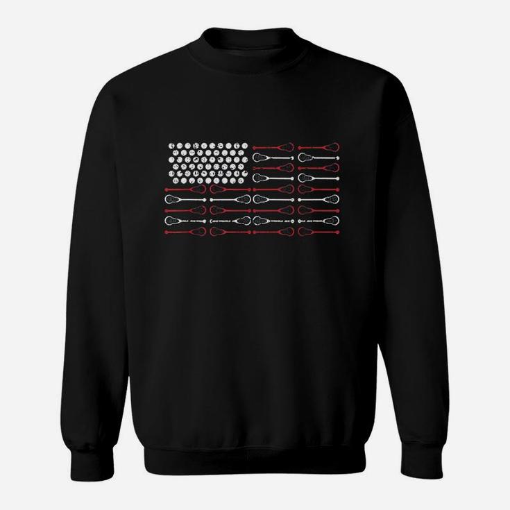 Lacrosse American Flag Lax Mom Design Sweatshirt
