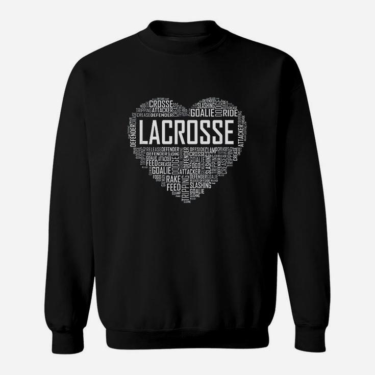 Lax Lacrosse Heart Love Player Lover Sweatshirt