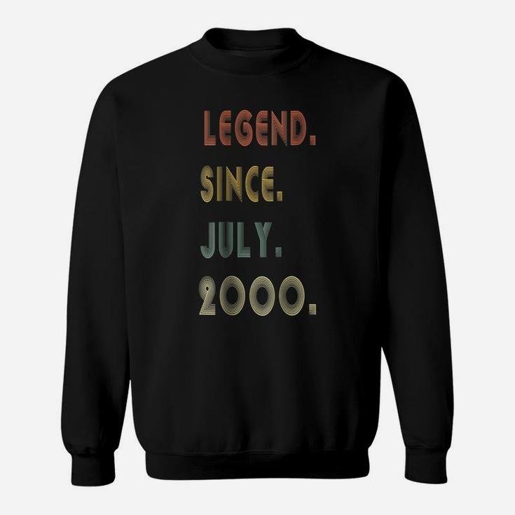 Legend Since July 2000 Shirt - Age 18Th Birthday Funny Gift Sweatshirt
