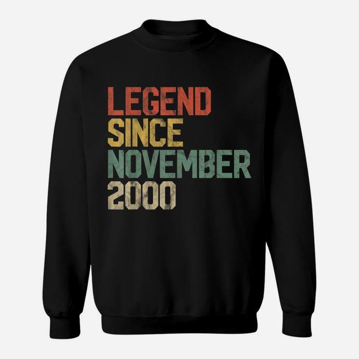 Legend Since November 2000 19Th Birthday Gift 19 Year Old Sweatshirt